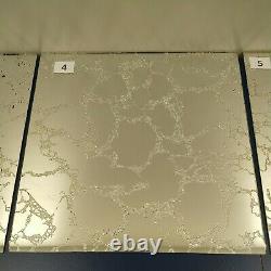 Vintage 60s 70s Silver/Chrome Foil Vein Mirror Glass wall tiles 12 x 12. Hobby