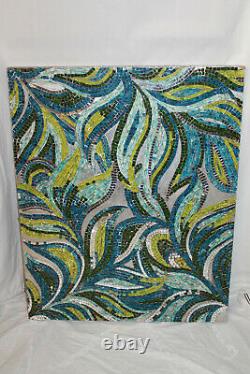 Vintage MCM Mid Century Mosaic Stained Glass Tile Wall Art Mosaic Art