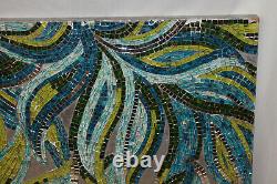 Vintage MCM Mid Century Mosaic Stained Glass Tile Wall Art Mosaic Art