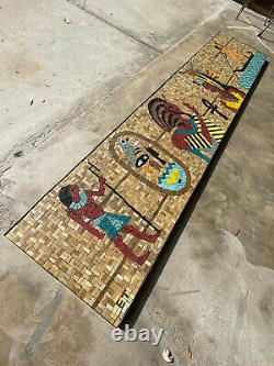 Vintage Mid Century Mod Glass Tile Mosaic Wall Art Egyptian Evelyn Ackerman Era