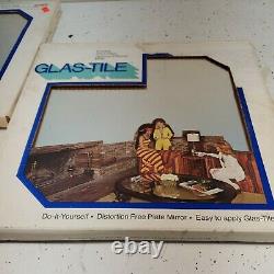 Vtg 1975 70s 6-packs (12) Hoyne Glas-Tile 12x12 Plate Mirror Tile Wall Covering