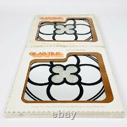 Vtg 70's Hoyne Glas-Tile Glass Mirror Tiles Extremely Rare Pattern 2 Boxes Of 6