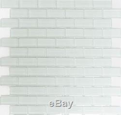 WHITE BRICK 3D Mosaic clear tile GLASS WALL Bathroom & Kitchen76-0102 10 sheet