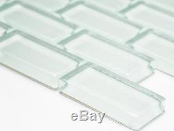 WHITE BRICK 3D Mosaic clear tile GLASS WALL Bathroom & Kitchen76-0102 10 sheet