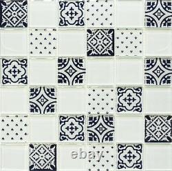 WHITE DESIGN Translucent Mosaic tile GLASS Splashback 78B-0103 10 sheet