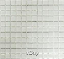 WHITE GLASS 3D Clear Mosaic tile Square WALL KITCHEN&BATHROOM 70-0102 10 sheet