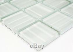 WHITE HOLOGRAPHY 3D clear Mosaic tile GLASS WALL Bath&Kitchen 110-010410sheet