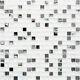 WHITE/SILVER MIX Translucent Mosaic tile clear GLASS/STEEL Wall 92-0107 10sheet