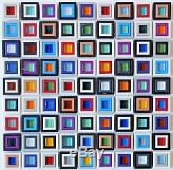 WINDOWS Square Glass Mosaic Backsplash Wall Tile Multicolored tiles wall Bar