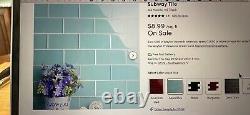 WS Tile- 3 x 6 Rectangle Wall Tile Smooth Glass -Aqua Blue- 5 Cases-22 Sq Ft