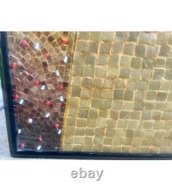 Wall Hanging Glass tile and Mineral Mosaic Matador by Genaro Alvarez 1950's MCM