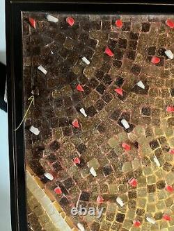 Wall Hanging Glass tile and Mineral Mosaic Matador by Genaro Alvarez 1950's MCM