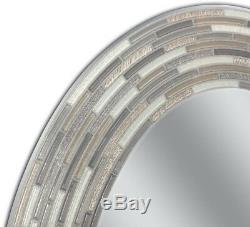 Wall Mirror Bathroom Vanity Decor Reeded Charcoal Oval Tiles 29 in. X 23 in