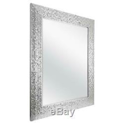 Wall Mirror Vanity Bathroom Silver Bedroom Decor Tile Beveled Glass Modern