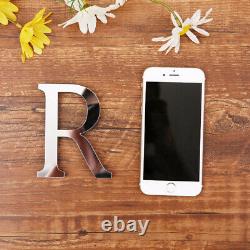 Wall Sticker Mirrored Effect 26 Alphabet Letters/Number Decor Acrylic Silver DIY