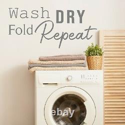 Wash Dry Fold Repeat Wall Sticker Quote Laundry Room Utility Decal Vinyl Words