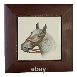 Western Horses and Hunting Dogs Paintings' Framed 7x7 Painted Ceramic Tiles 5x5