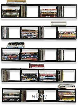You-Have-Space Wall Mount 34 Inch Media Storage Rack Cd Dvd Organizer Metal Floa